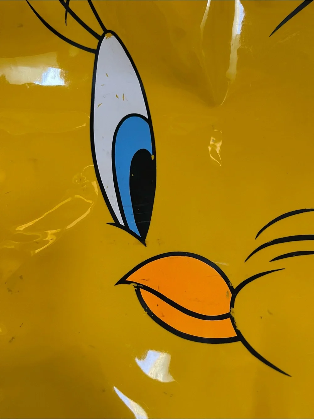 Vintage 1997 Looney Tunes Tweedy Bird Piolin Yellow Vinyl Tote Bag | *see pics*